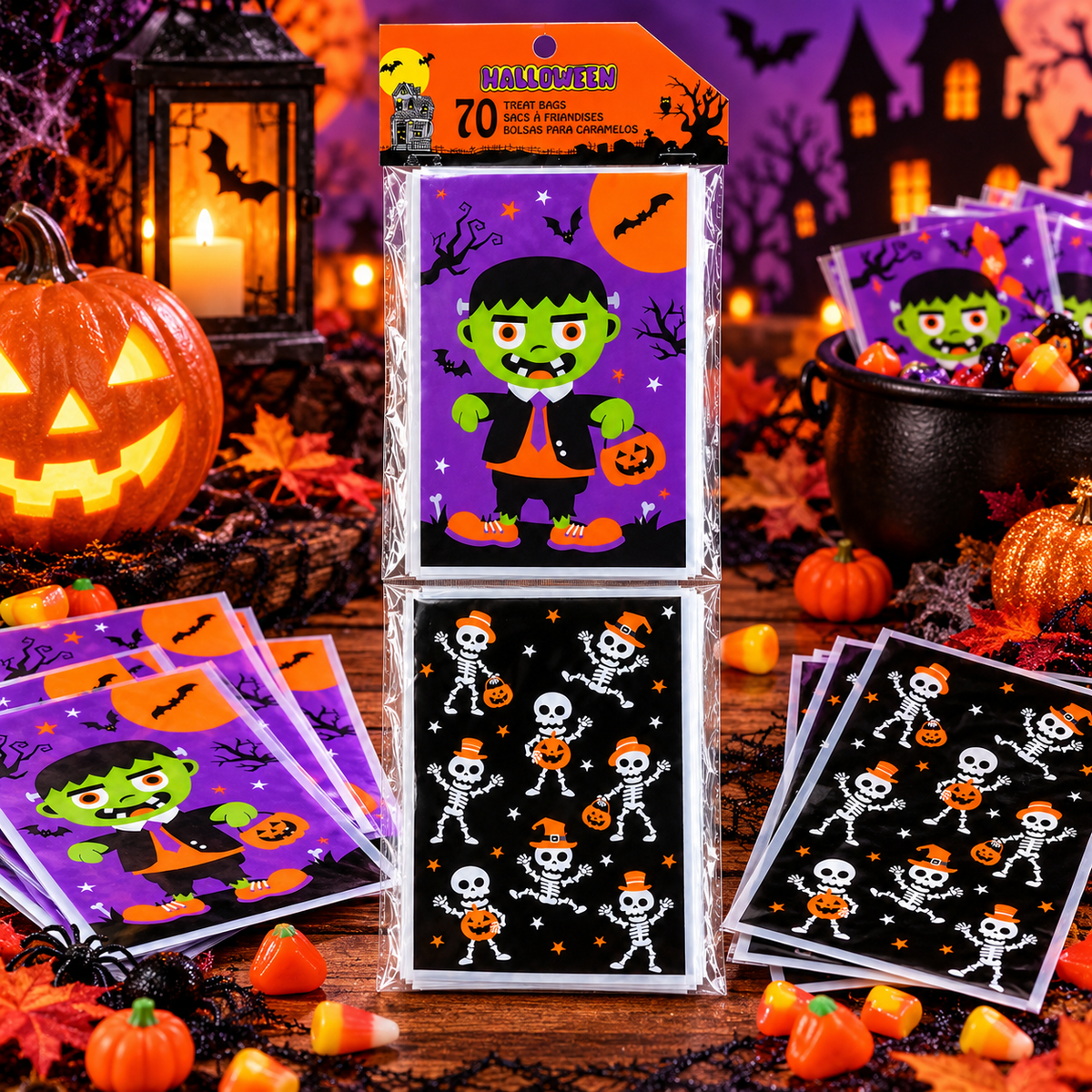 Sachets à friandises Halloween - Lot de 70