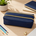 Trousse scolaire à double compartiment bleu marine
