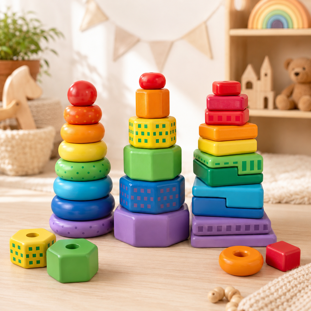 Fisher-Price – Trieur de formes en bois à empiler 26 pièces