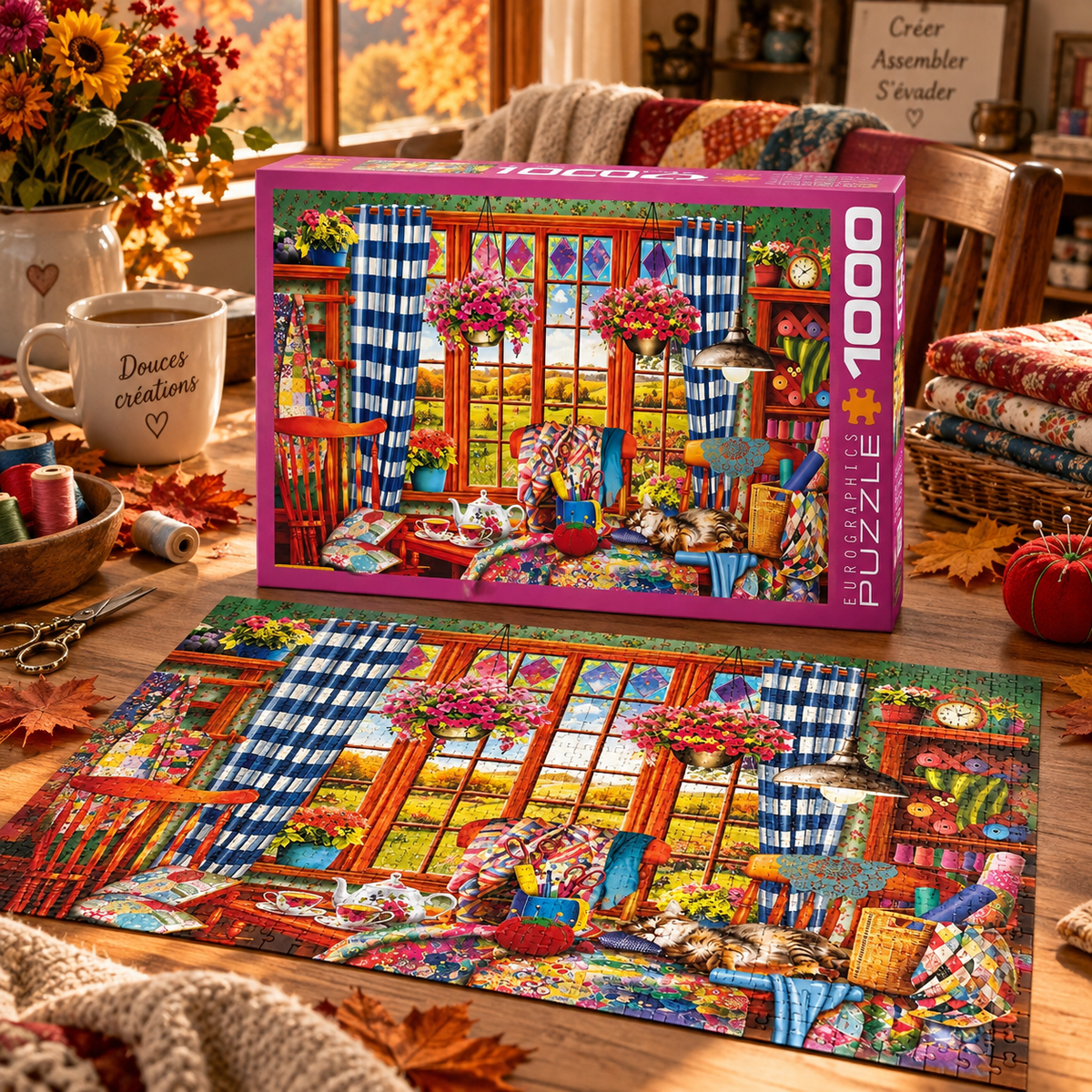 Puzzle 1000 pièces – Salle de courtepointe