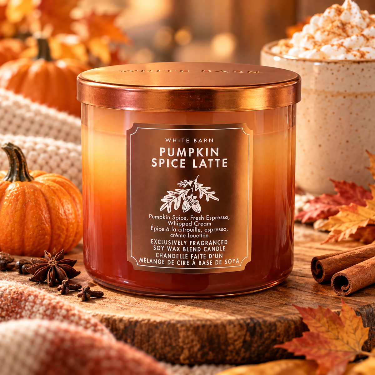 Bougie 3 mèches – Pumpkin Spice Latte