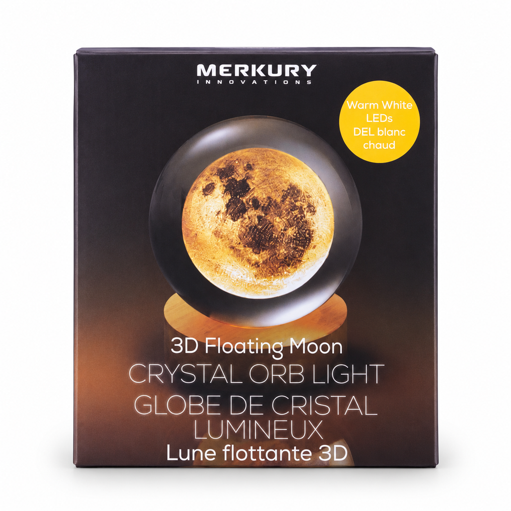 Globe de cristal lumineux 3D – Lune