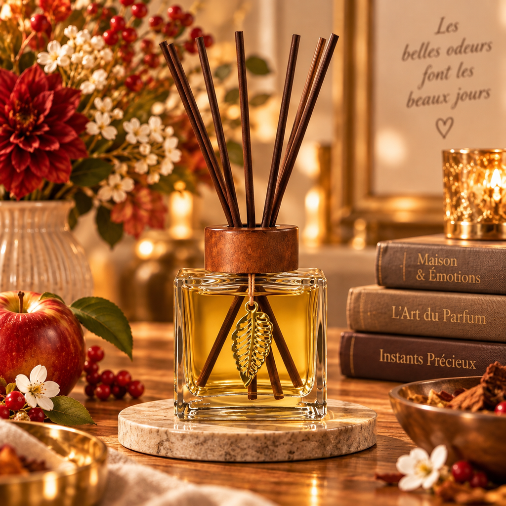 Diffuseur de parfum à bâtonnets Pomme &amp; Bois de Cèdre – 100 ml