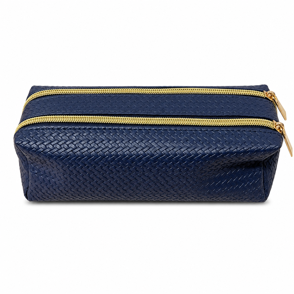 Trousse scolaire à double compartiment bleu marine
