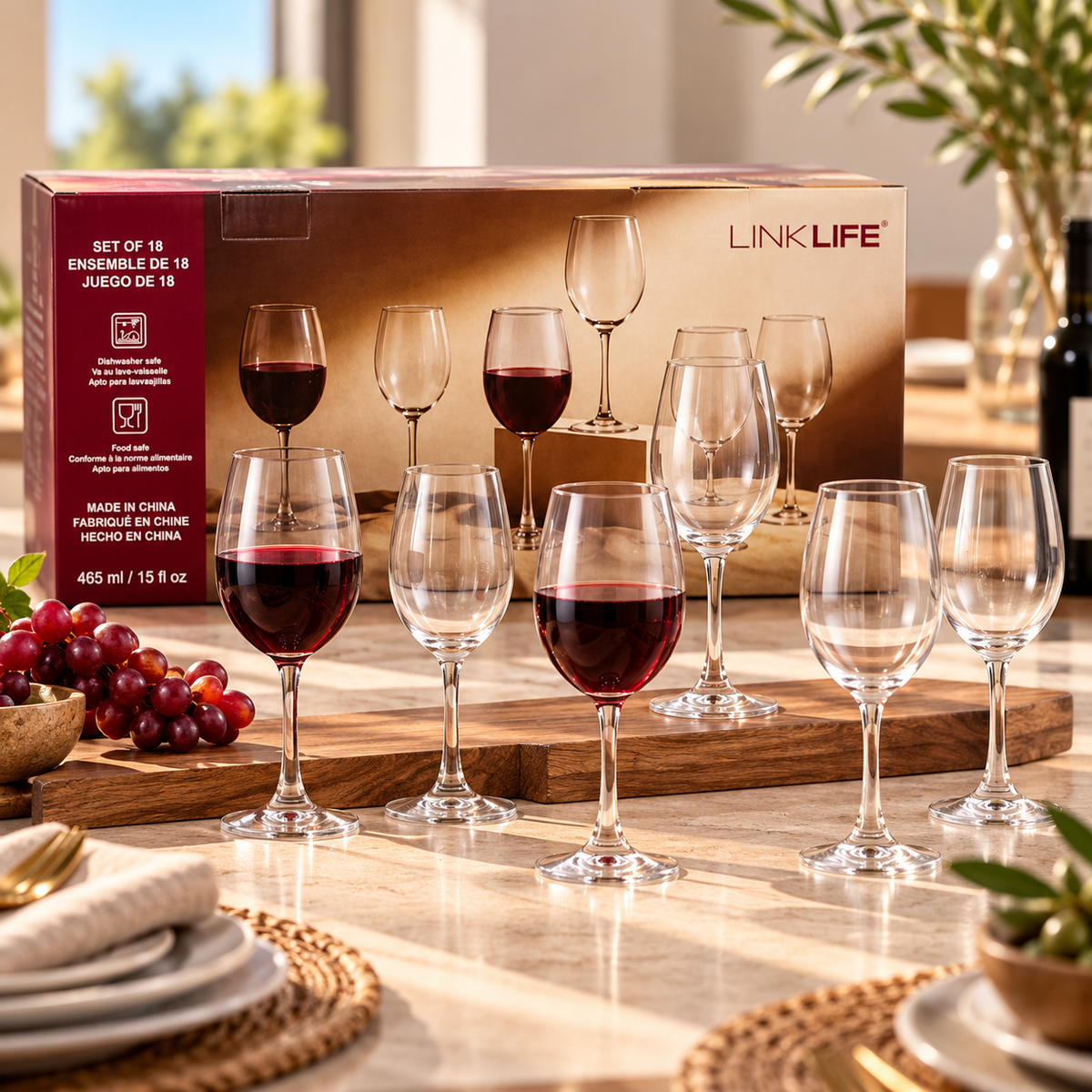 Ensemble de 18 verres à vin