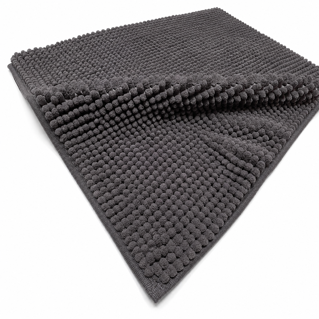 Tapis de bain en chenille - Gris foncé