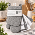 Ensemble de cuisine 8 pièces – Gris
