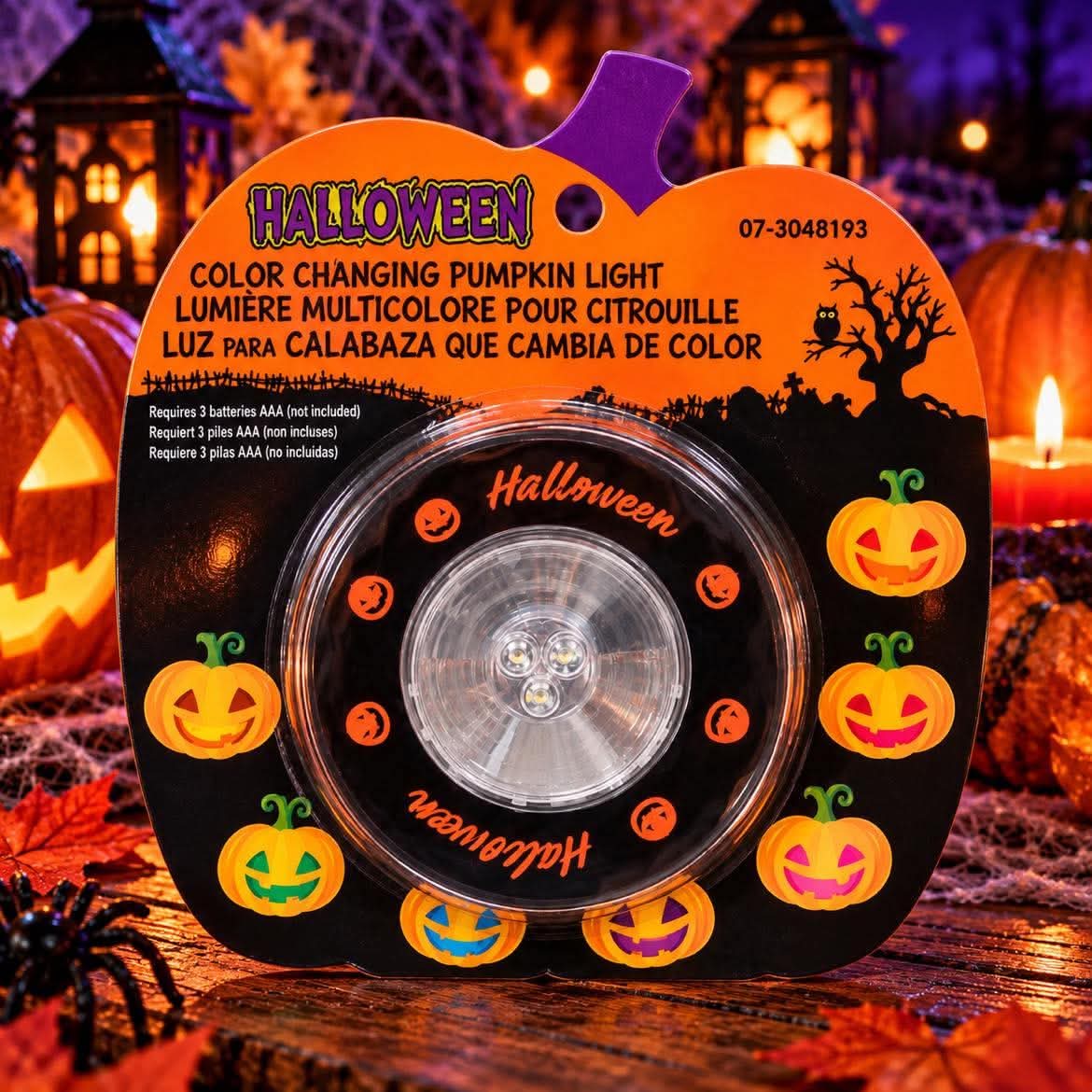 Lumière multicolore pour citrouille – Décoration Halloween