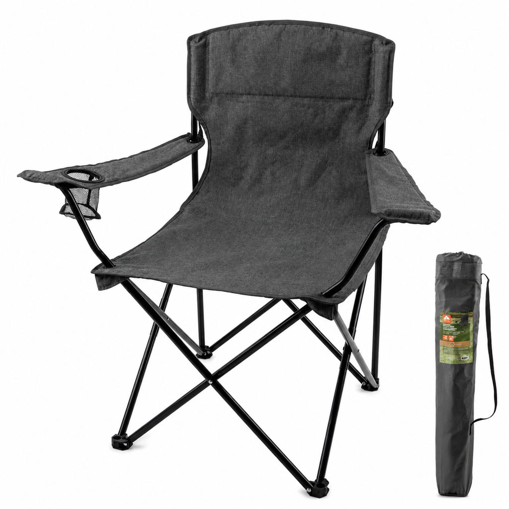 Chaise de Camping Pliable - Gris