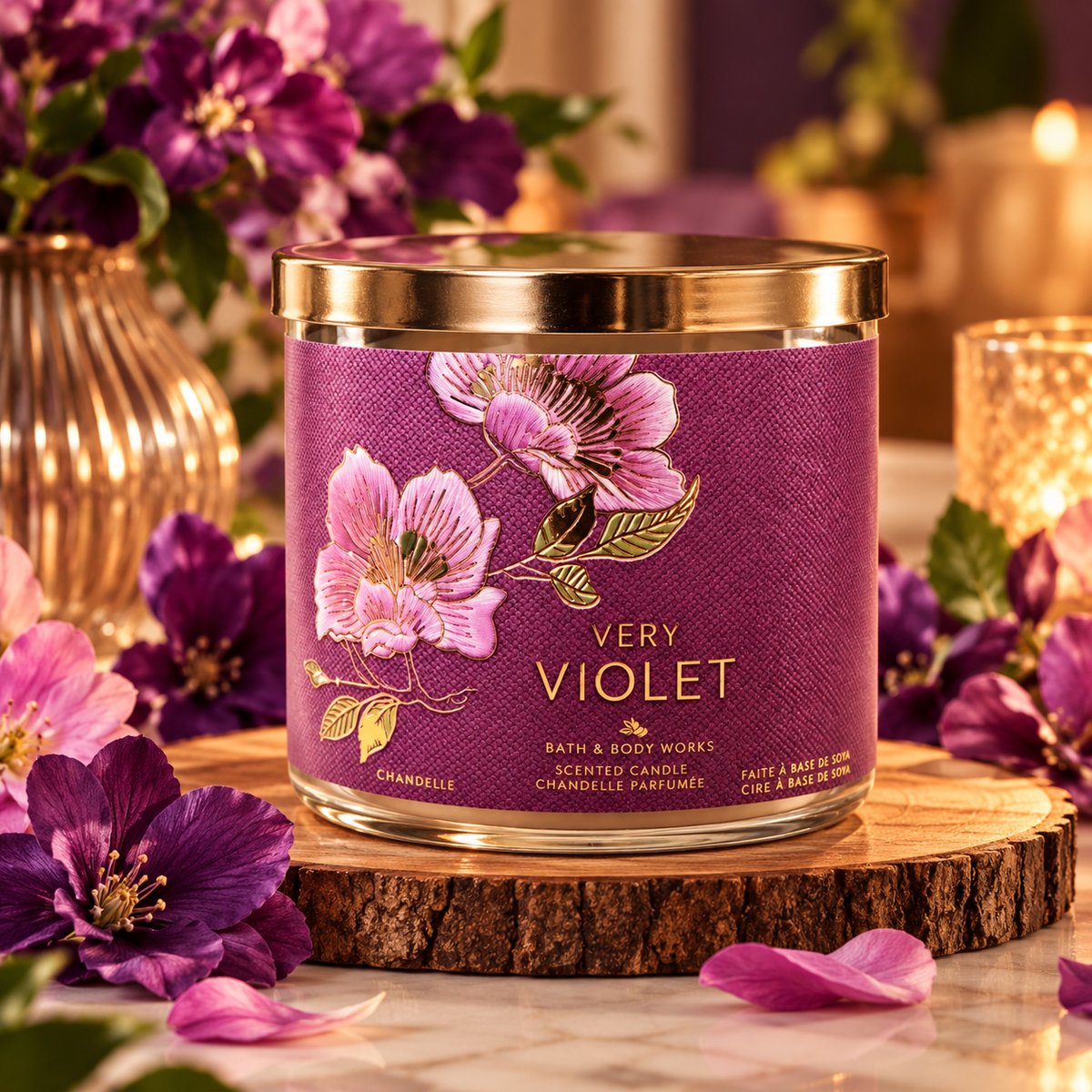 Bougie 3 mèches - Very Violet
