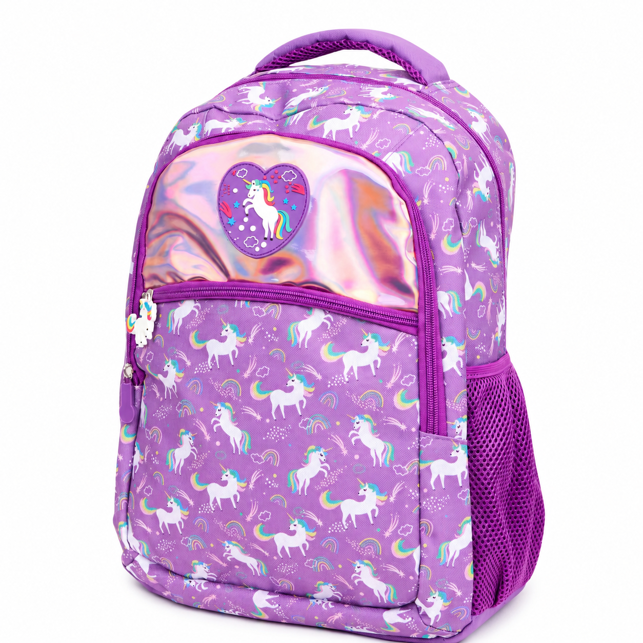 Sac à dos scolaire Licorne – 40 x 28 cm Violet