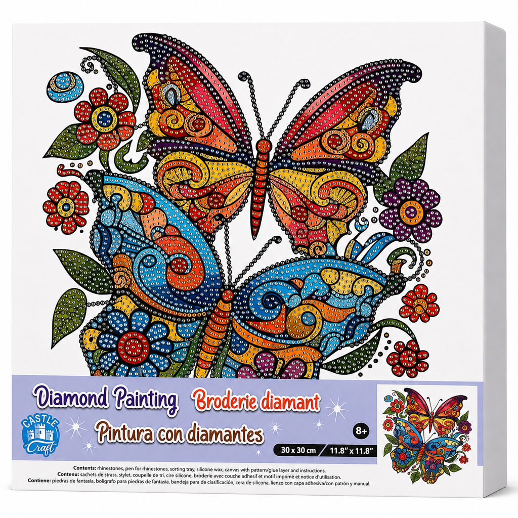 Diamond Painting Papillons – 30 x 30 cm