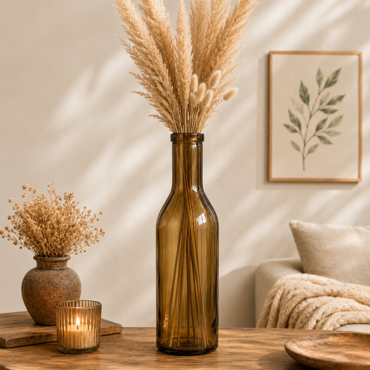 Vase décoratif en verre recyclé – Forme bouteille