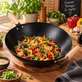 Wok en acier au carbone 35 cm – Master Chef