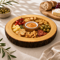 Plateau de service en bois naturel avec bol en céramique