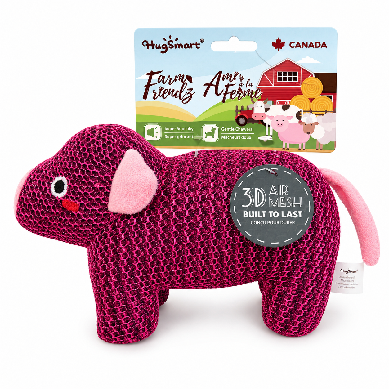 Jouet pour chien – Cochon en peluche 3D Air Mesh