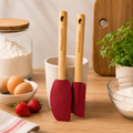 KitchenAid Spatules avec manches en bambou – 2 pièces
