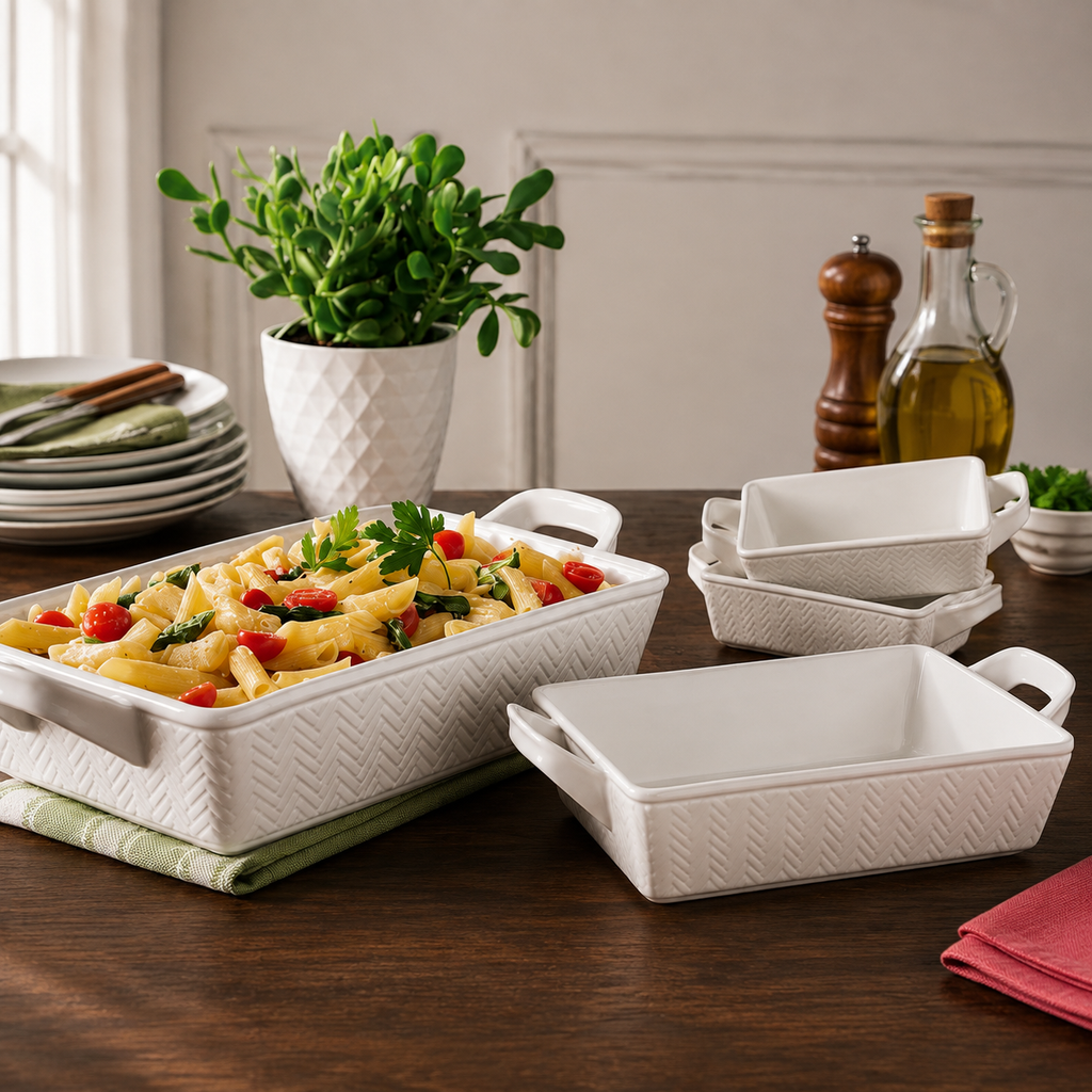 Plats de cuisson en porcelaine - lot de 4