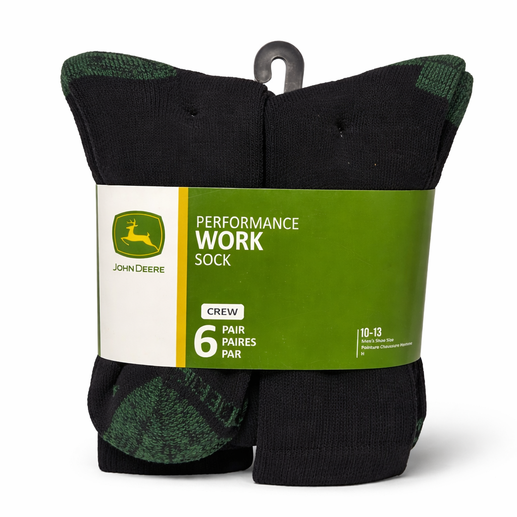 Chaussettes de travail John Deere- Lot de 6 paires