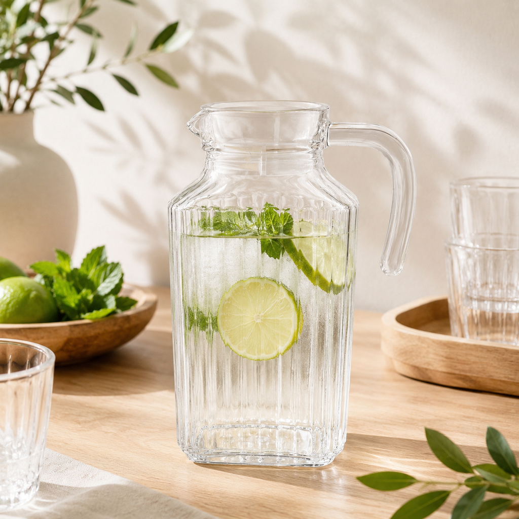 Carafe en verre avec couvercle