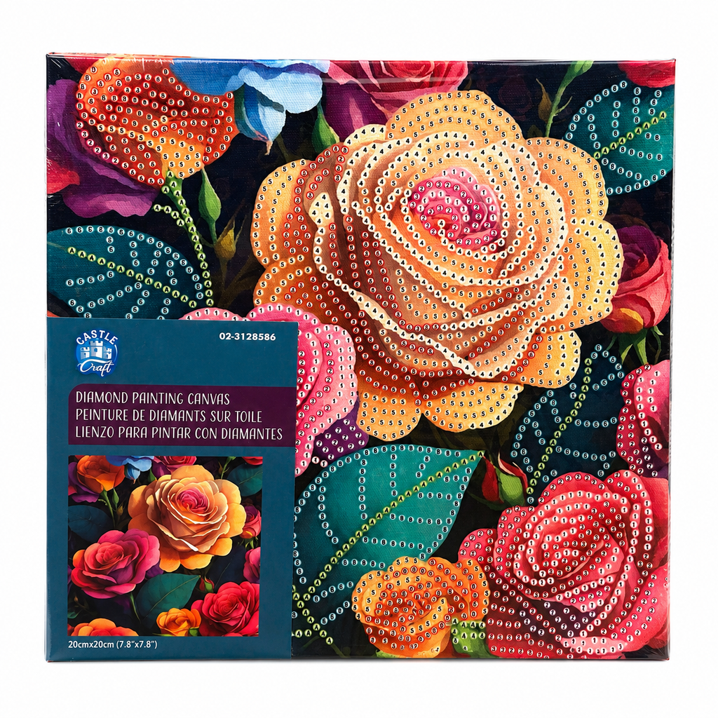 Diamond Painting Roses colorées - 20 x 20 cm