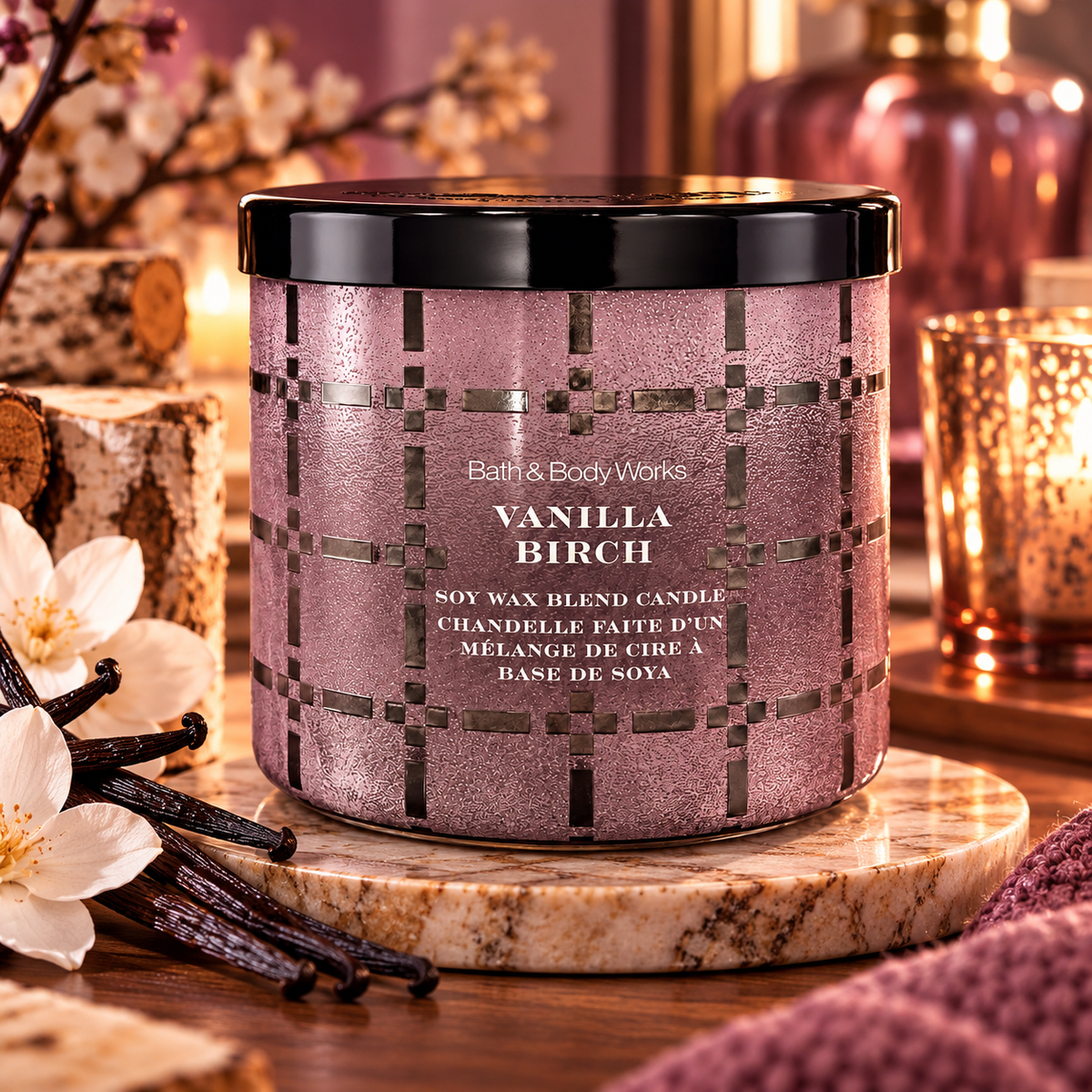 Bougie 3 mèches - Vanilla Birch