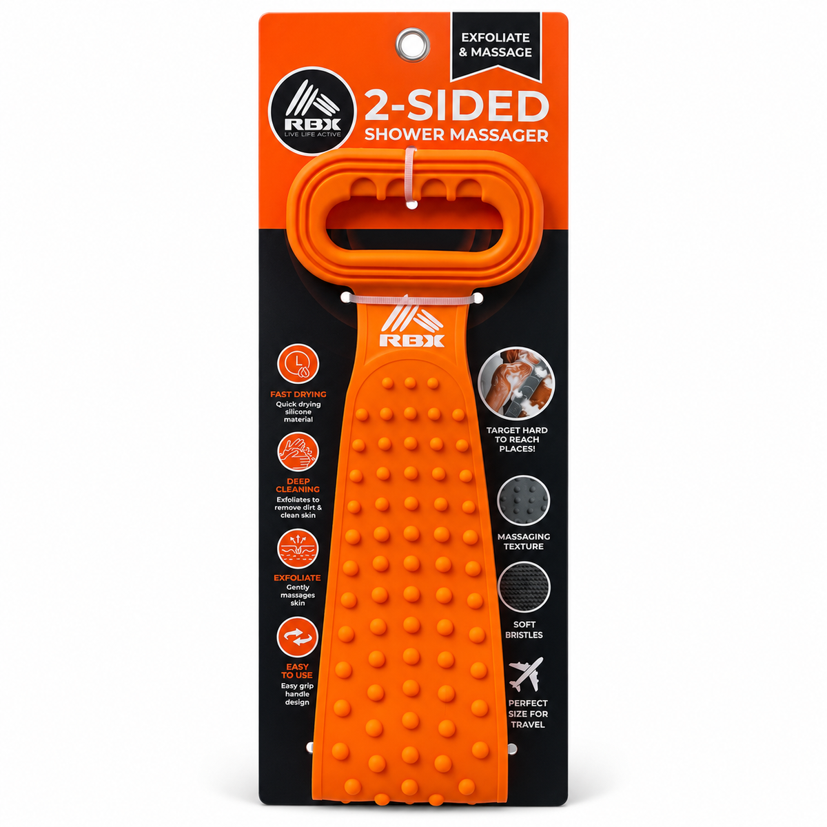 Brosse de massage et d’exfoliation pour la douche – Double face