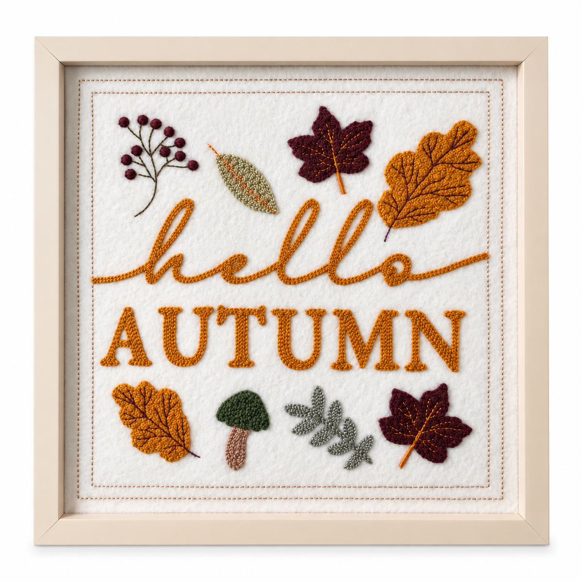 Cadre brodé « Hello Autumn »