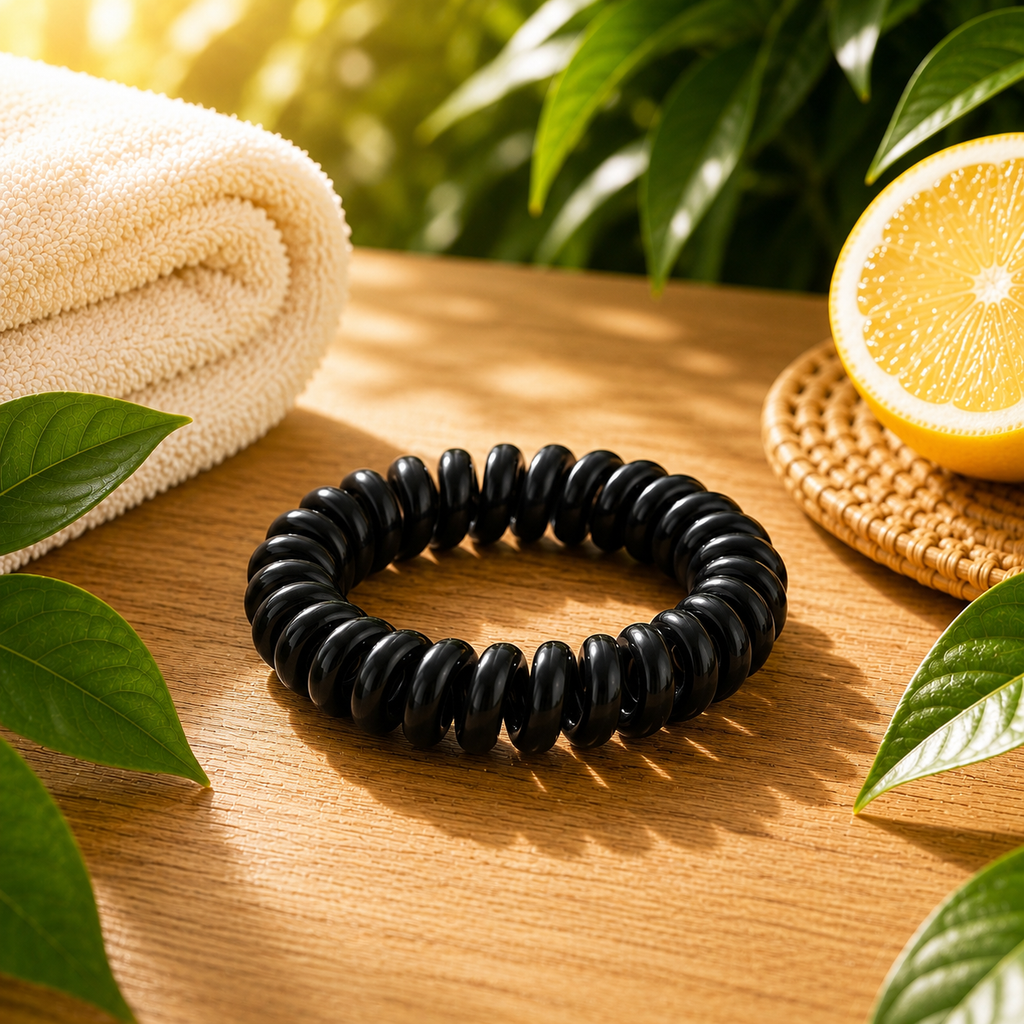 Bracelet à la citronnelle Noir – Diffusion jusqu'à 7 jours