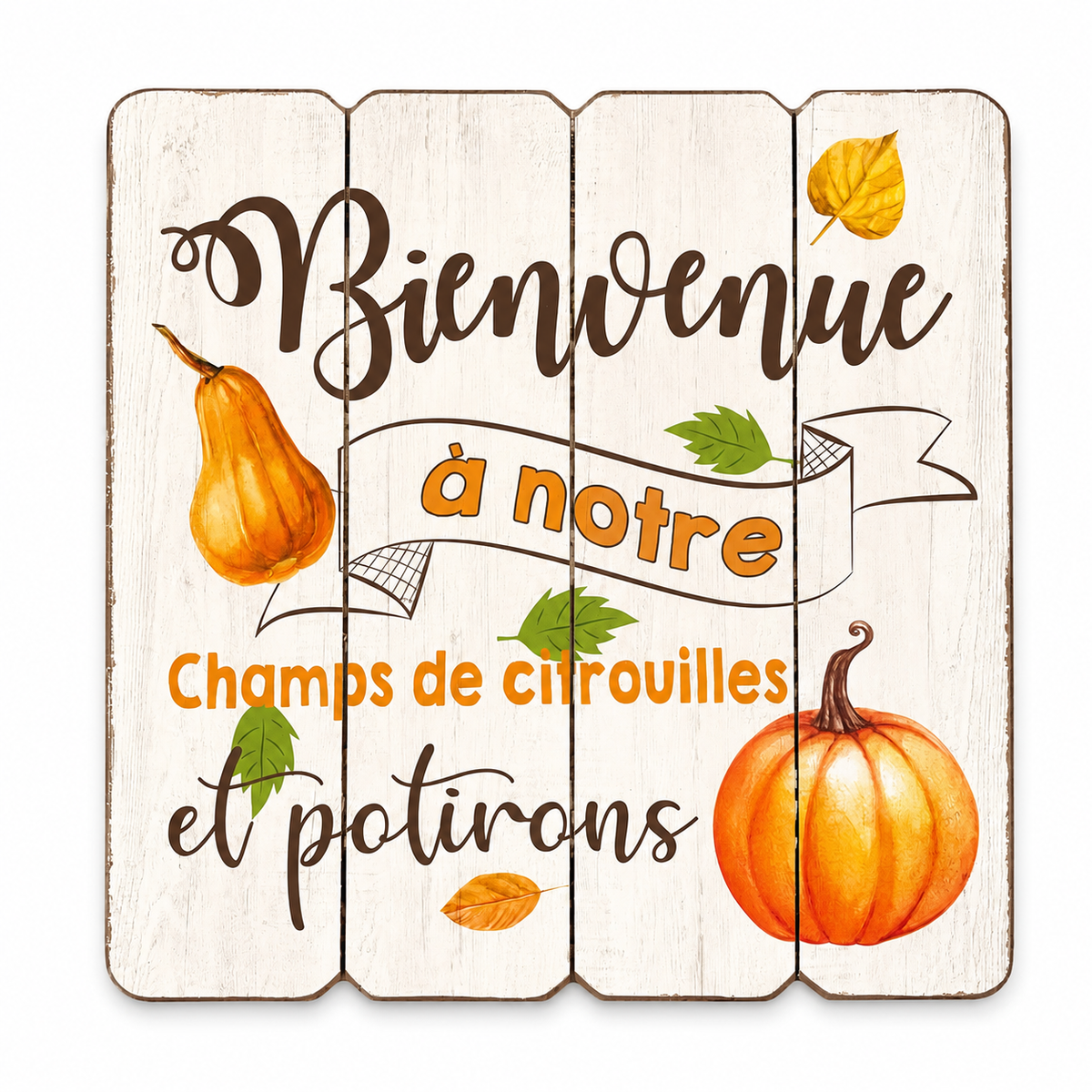 Panneau décoratif « Bienvenue à notre champ de citrouilles et potirons »