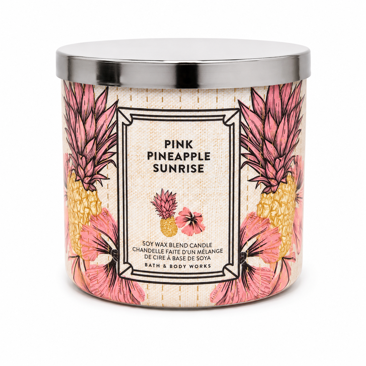 Bougie 3 mèches – Pink Pineapple Sunrise