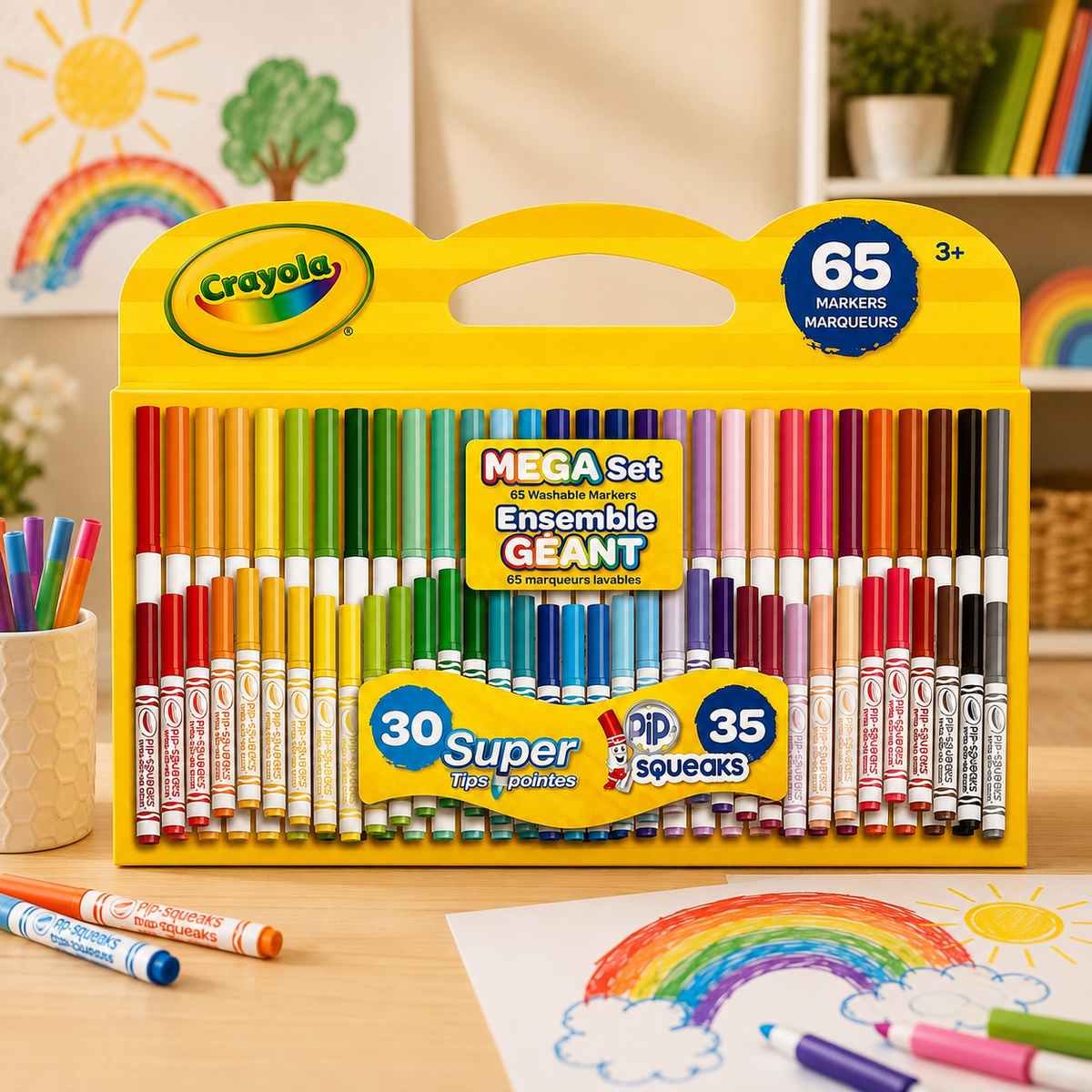 Crayola Mega Set – 65 marqueurs lavables