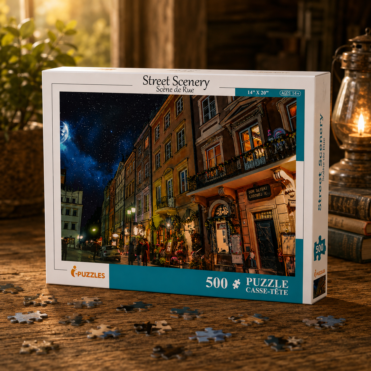 Puzzle 500 pièces – Scène de rue de nuit