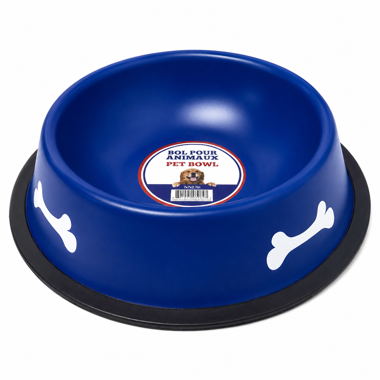 Gamelle pour chien bleu avec base antidérapante