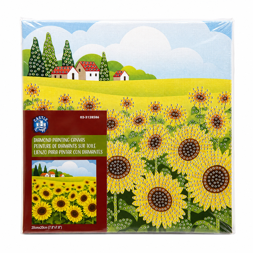 Diamond Painting Champ de tournesols - 20 x 20 cm