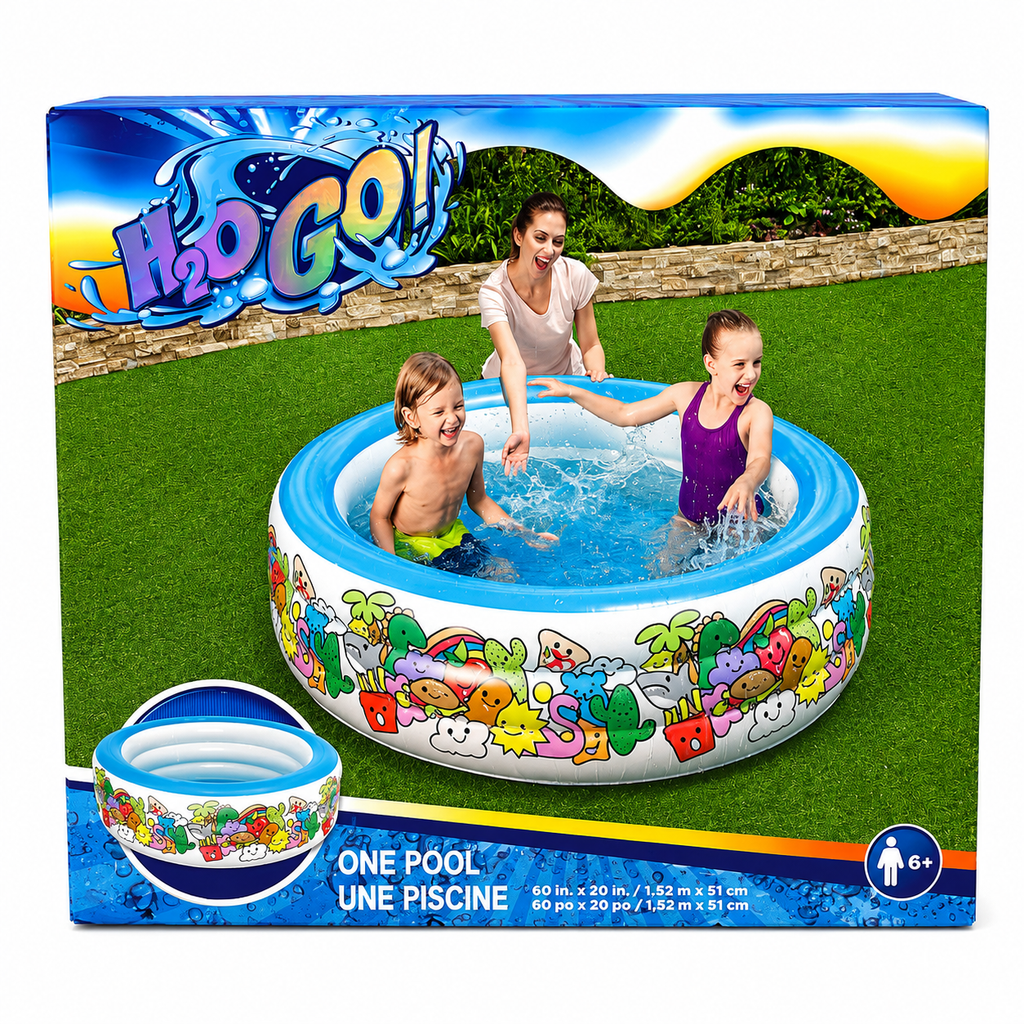 Piscine gonflable H2OGO! – Piscine de jeux à motifs 152 x 51 cm