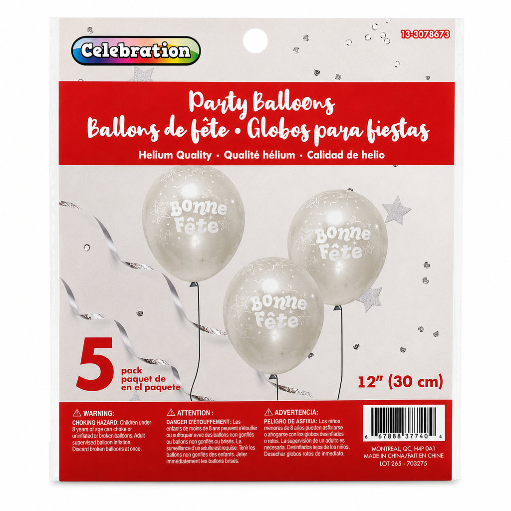 Ballons de fête « Bonne Fête » – Lot de 5