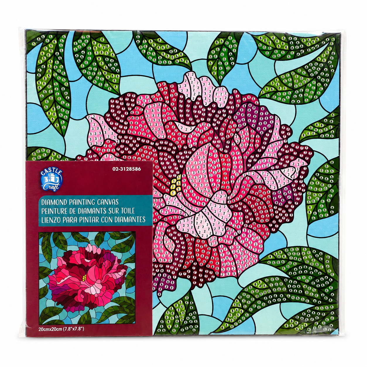 Diamond Painting Fleur rose - 20 x 20 cm