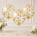 Ballons transparents à confettis dorés – Lot de 5