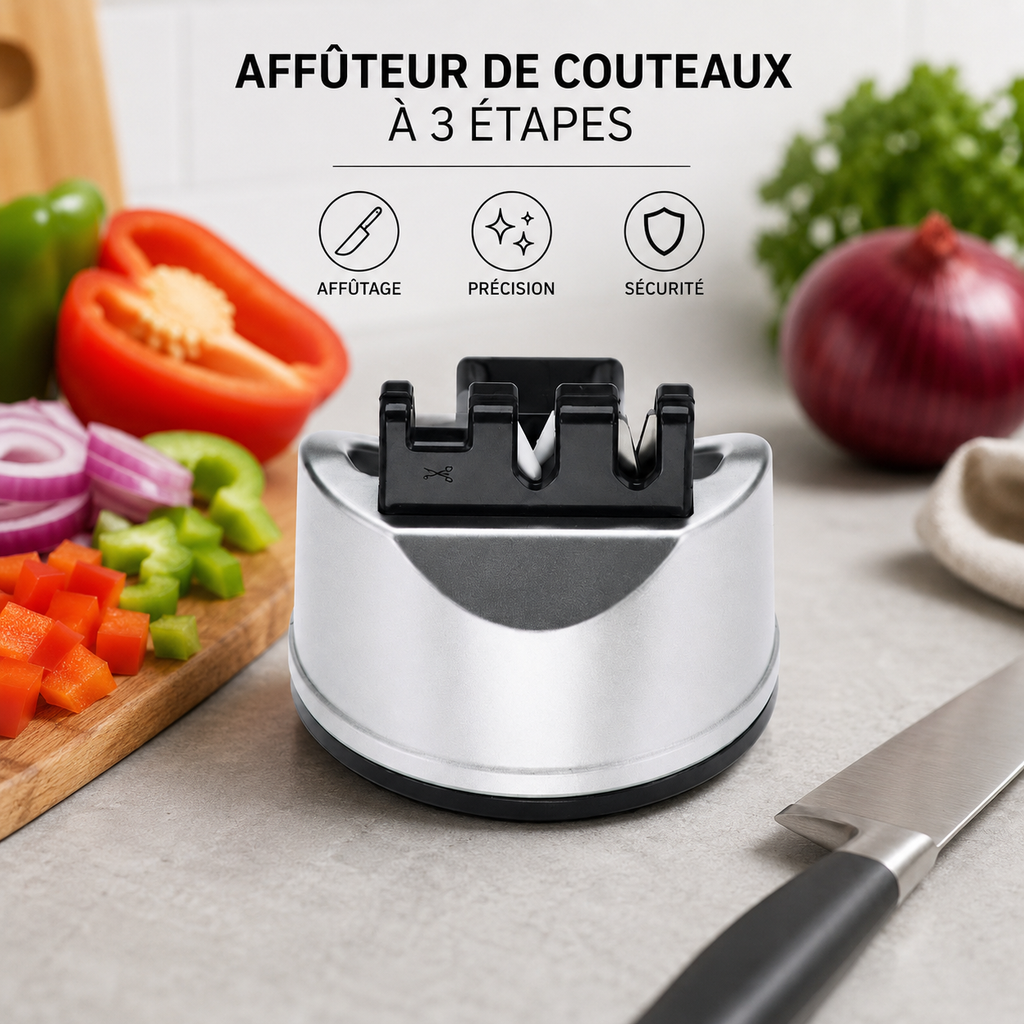 Aiguiseur de couteaux 3 étapes Master Chef