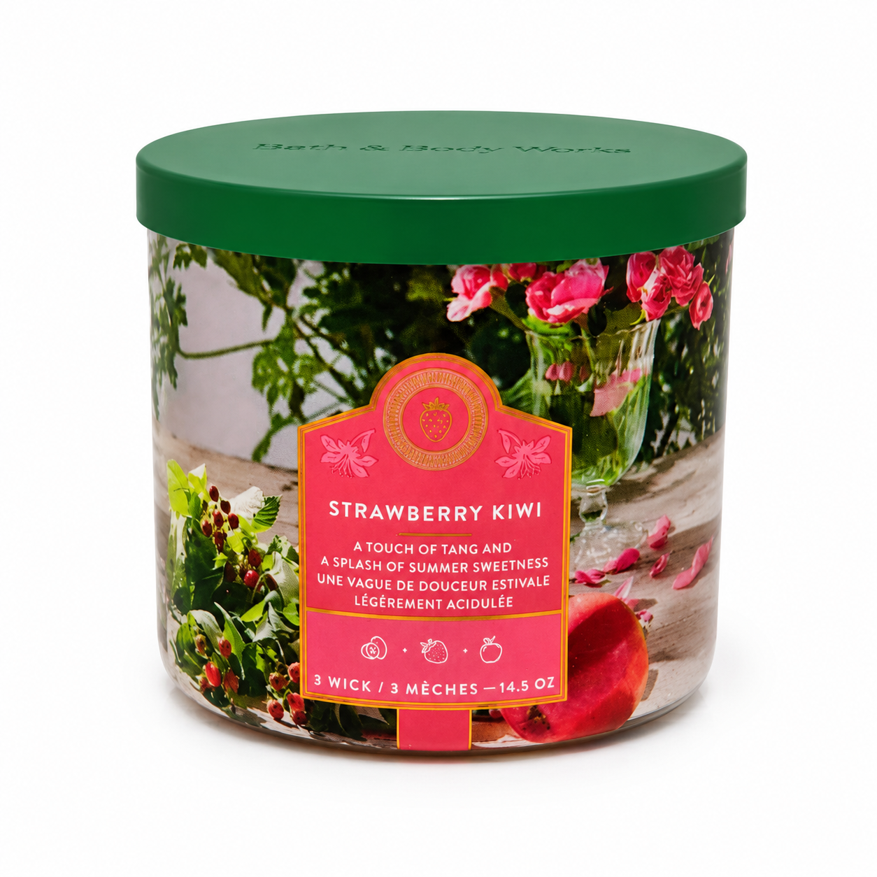 Bougie 3 mèches - Strawberry Kiwi
