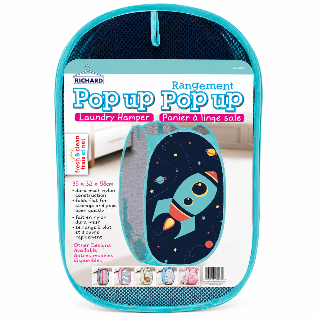 Panier à linge pliable Pop Up – Motif Fusée