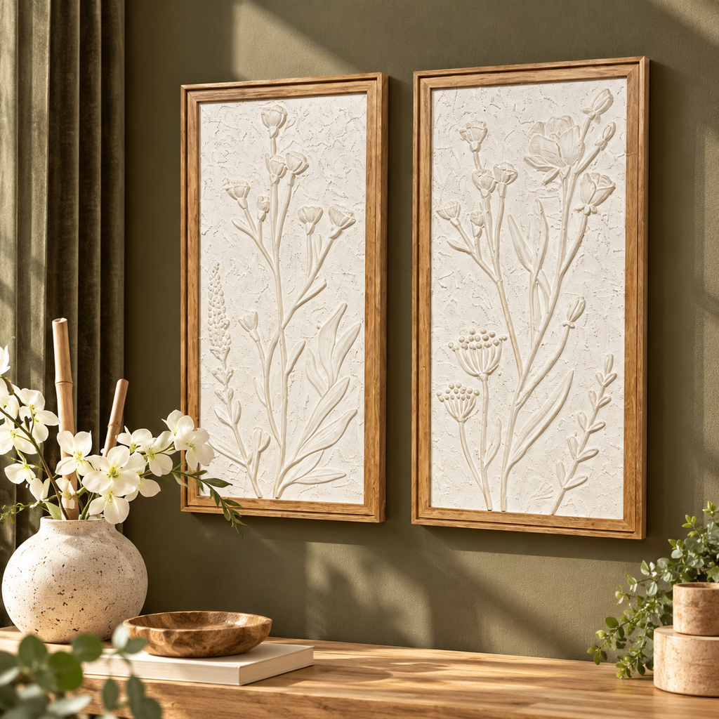 Ensemble de 2 tableaux en relief