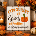 Panneau décoratif « Citrouilles et épices »