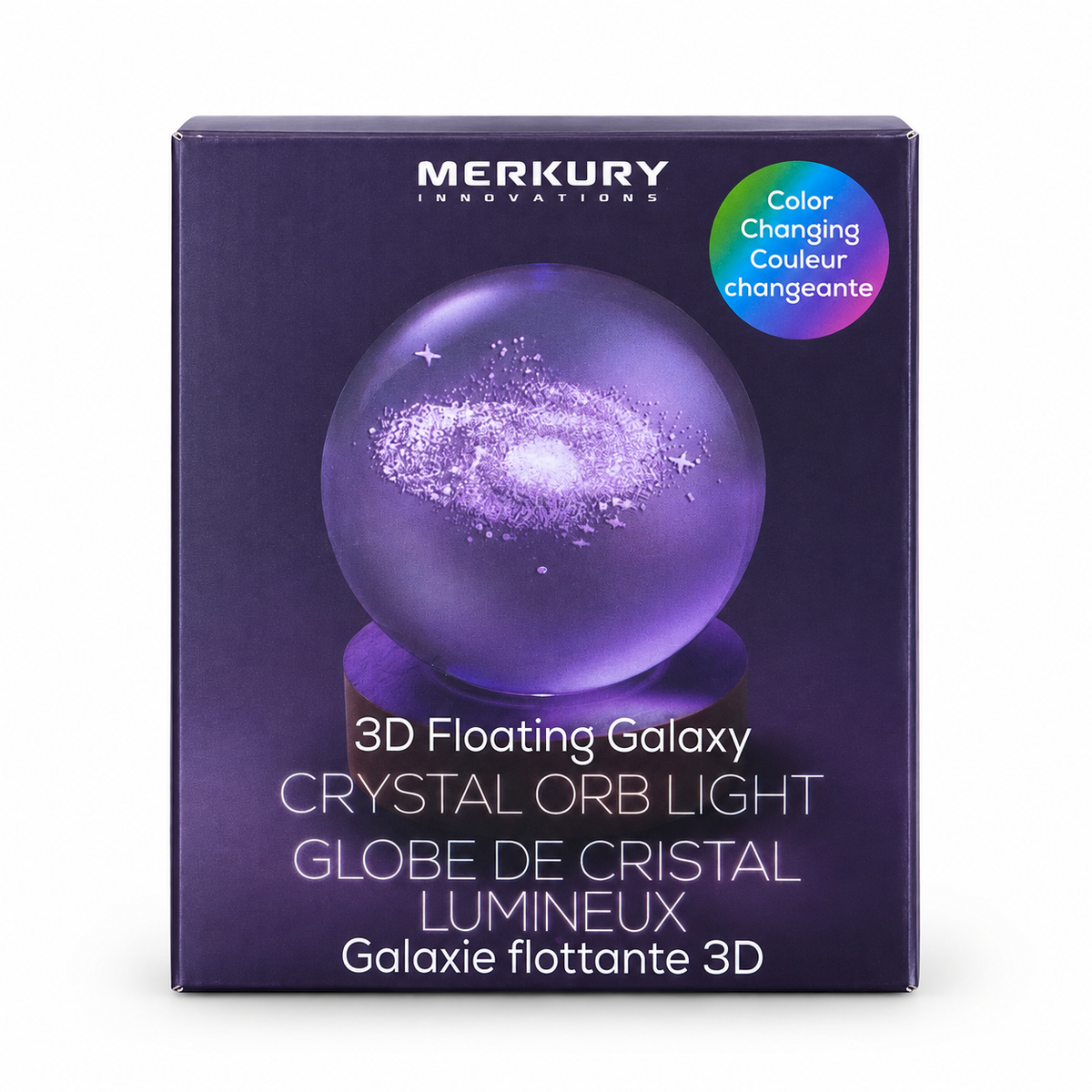 Globe de cristal lumineux 3D – Galaxy