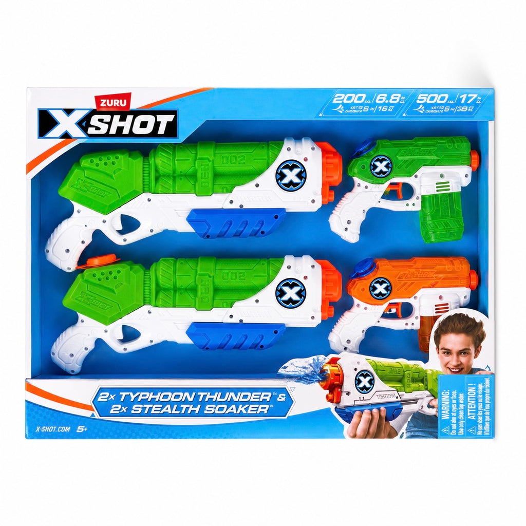 Pistolets à eau Pack X-Shot Water Warfare - Lot de 4