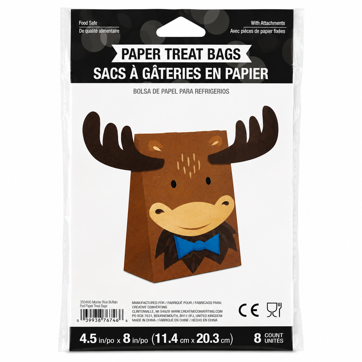 Sacs à gâteries en papier – Motif orignal