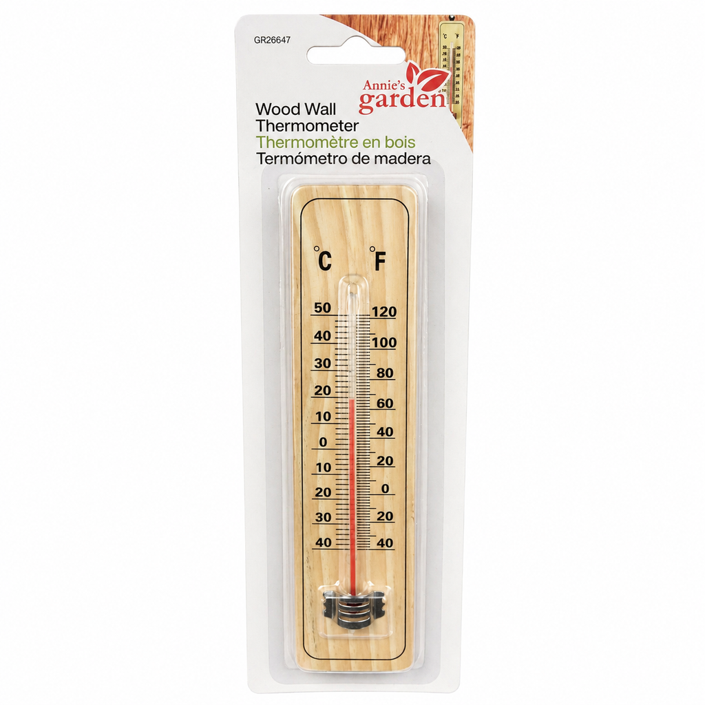 Thermomètre mural en bois