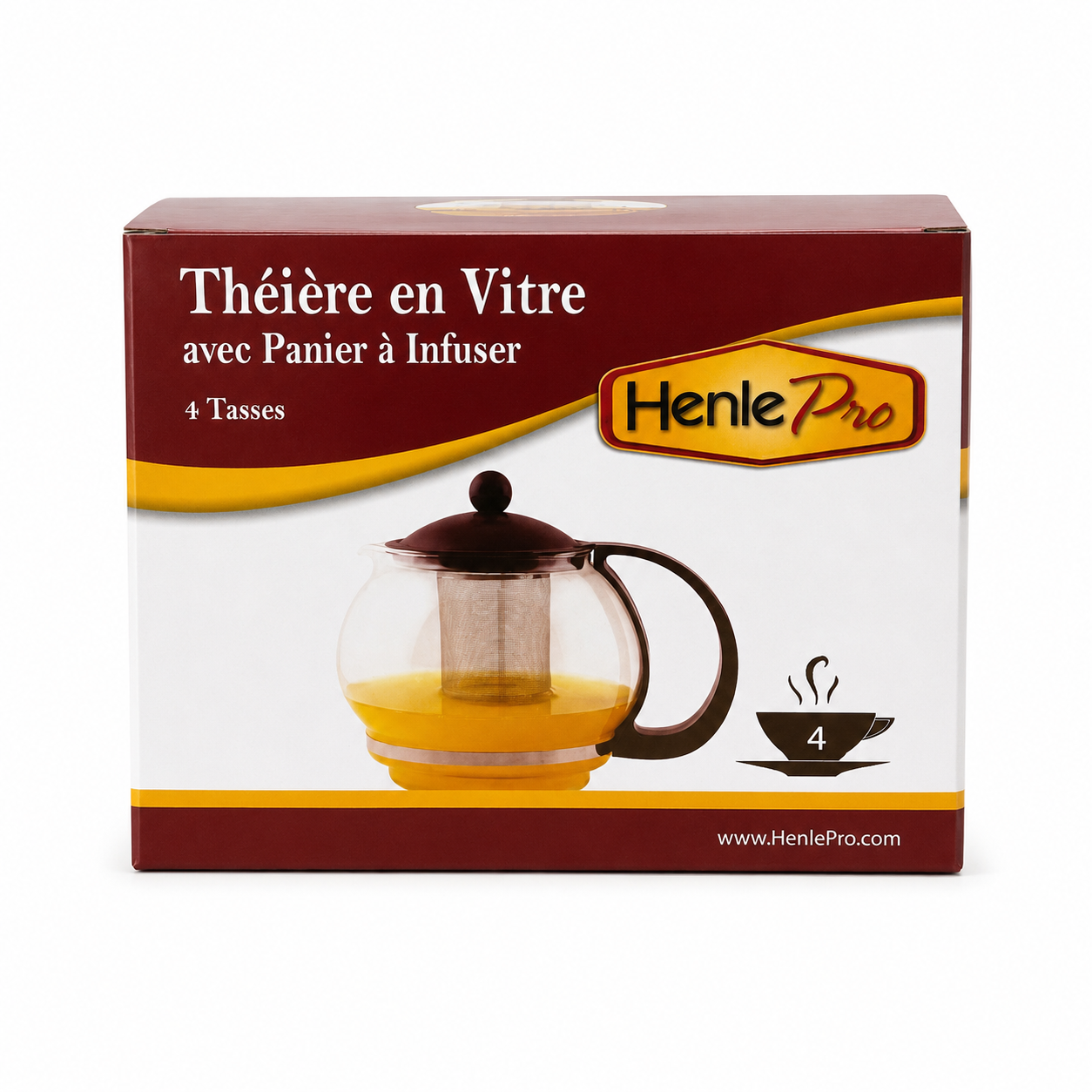 Théière en verre avec panier à infuser