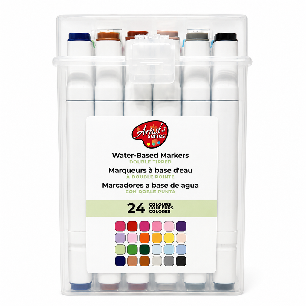 Marqueurs à base d’eau double pointe - Coffret de 24